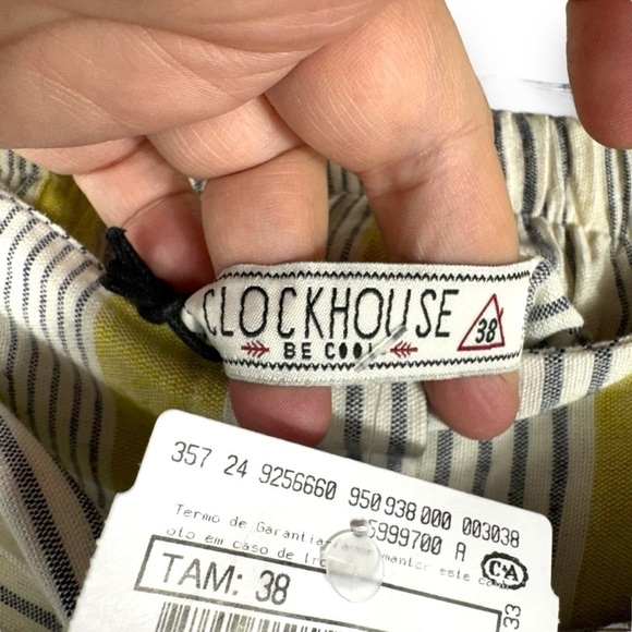 4 for $20 SALE! Clockhouse Tie Belt Linen Blend Shorts, Multi Stripe, Size S/M - Picture 4 of 9